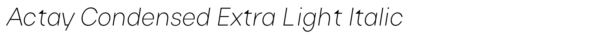Actay Condensed Extra Light Italic image